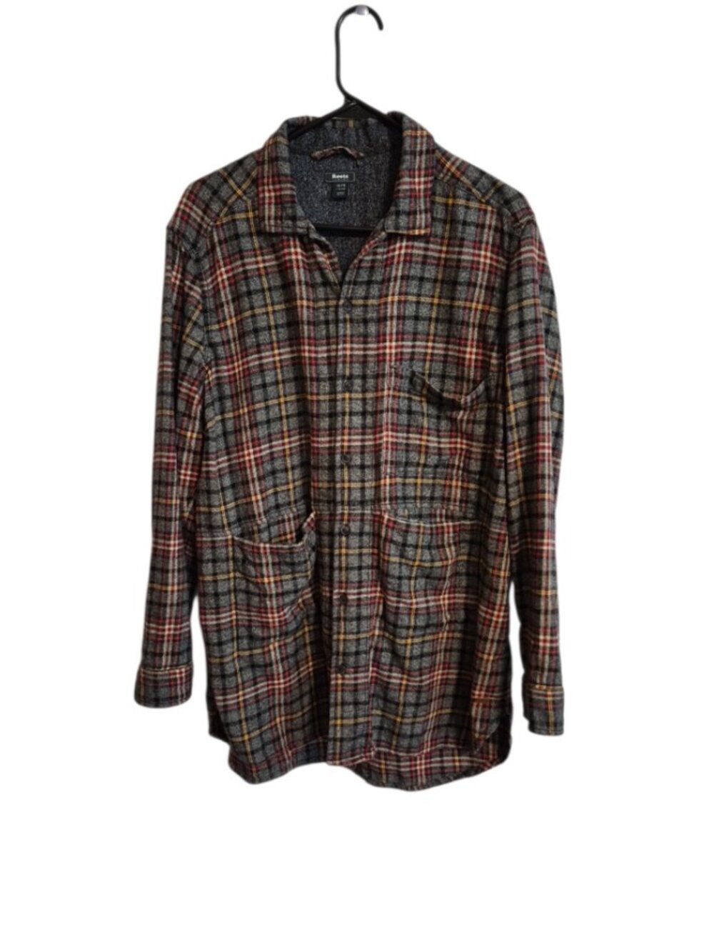 Roots Canada XL-TG Flannel Plaid Three Pocket Button Down Unisex